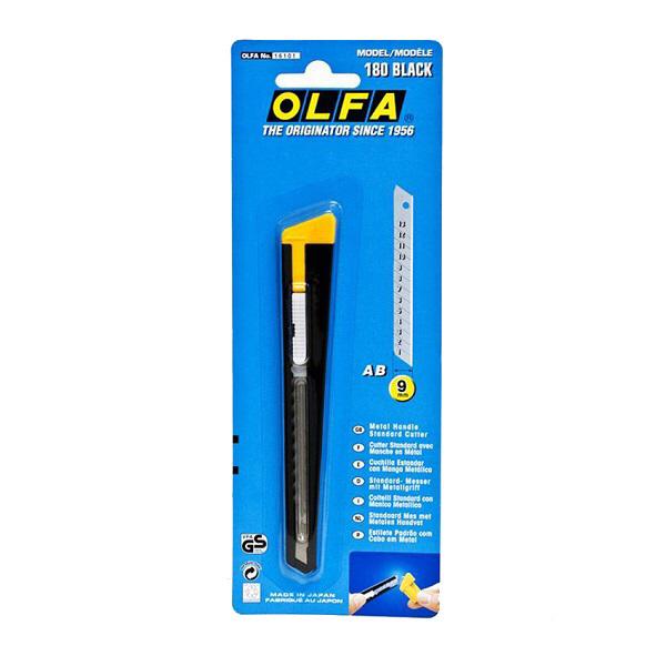 Olfa 180-Black Standard Metal Handle Cutter - Nejoom Stationery