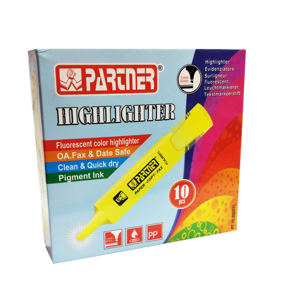 Partner highlighter Fluorescent  Color - 10pcs/Pack - Nejoom Stationery