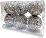 PARTY TIME - Christmas Ball Silver Flaky Foil Tinsel Design 6 pcs (8CM.)