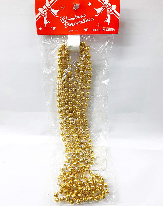 PARTY TIME - Gold Pearl Beads Chain Christmas Ornament 