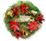 PARTY TIME -  Merry Christmas Signs Wreaths Handmade Garlands with Green, Red 40CM