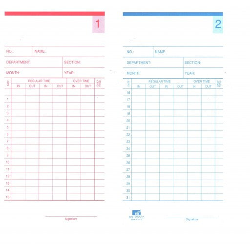 PSI Time Cards 85X185MM PK/100 Punching Machine Card Time Machine Card