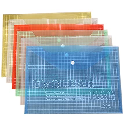  Clear Bag Legal Size Clear 12 Pcs/Pack (White/Blue/Yellow/Green/Pink