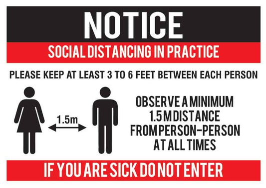  Social Distance Notice