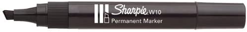 Sharpie Permanent Markers Chisel Tip Black W10  5pcs