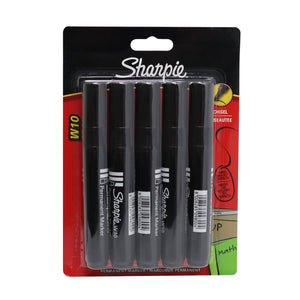 Sharpie Permanent Markers Chisel Tip Black W10  5pcs