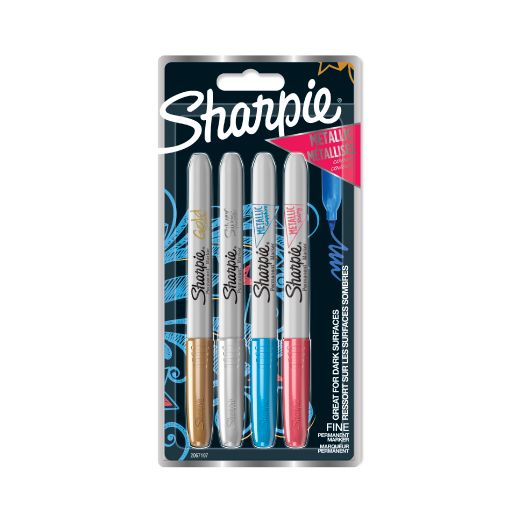 Sharpie Permanent Markers Metalic Fine point 4 colours