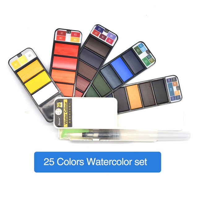 Solid Watercolor Paint Set - Nejoom Stationery