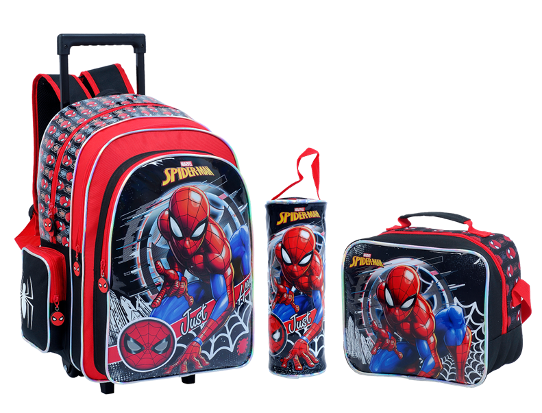 Spider-Man Trolley Bag 16" + Lunch Bag + Pencil case