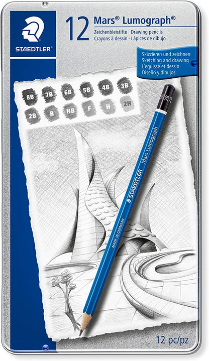 Staedtler Mars Lumograph Pencil Set 12 PCS