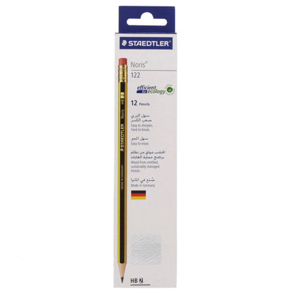 Staedtler Noris Pencil With Rubber Tip - 12 Pieces ST-122-HBA-53 - Nejoom Stationery