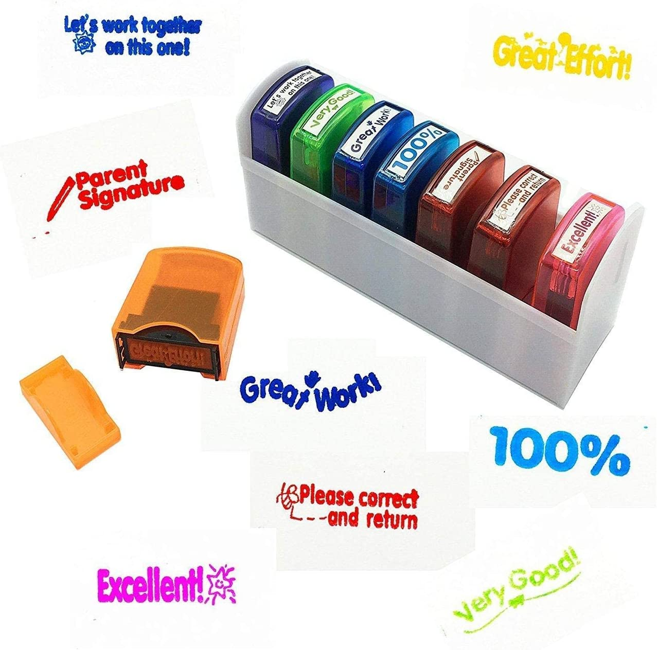 16 Pcs Teacher Stamps For Grading Classroom Motivation School Grading Stamps Encouraging Comments Teacher Supplies For Classroom Self Inking Stamps - View #6