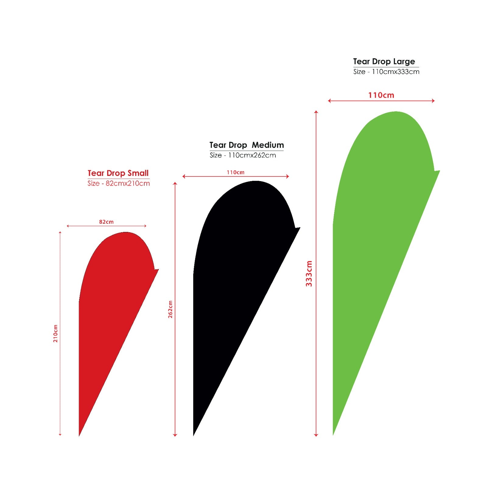 Tear Drop Flag -Metal Base