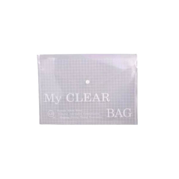 Anicca Clear Bag Organizer - A4 Size Transparent File Folders With Snap Button (Pack Of 12)