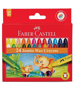 Faber-Castell 24 Color Jumbo Round Wax Crayons Multicolor - Nejoom Stationery