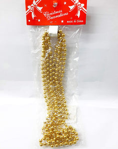 PARTY TIME - Gold Pearl Beads Chain Christmas Ornament 