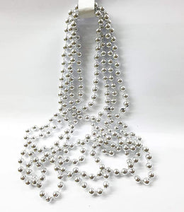 PARTY TIME - Silver Pearl Beads Chain Christmas Ornament