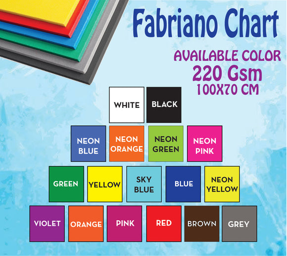 Fabriano Chart Paper -220 Gsm  A4 ,50X70 ,100X70cms - Nejoom Stationery