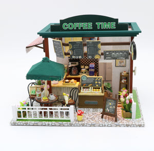 Birthday Gift 3D Wooden Doll House Miniature Toy - Coffee Store - Nejoom Stationery