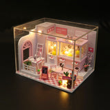 Birthday Gift 3D Wooden Doll House Miniature Toy - Pink Baby Home - Nejoom Stationery