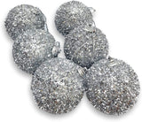 PARTY TIME - Christmas Ball Silver Flaky Foil Tinsel Design 6 pcs (8CM.)