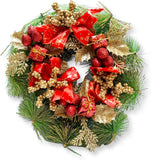 PARTY TIME -  Merry Christmas Signs Wreaths Handmade Garlands with Green, Red 40CM