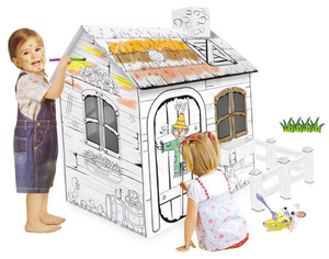 Pappu Diy doodle baby play house Z009, creative cardboard kids tent