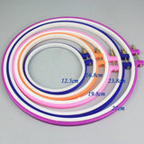 5 Adjustable Sewing Tools ABS Multicolor Embroidery and Cross Stitch Hoop Set Plastic Embroidery Hoop