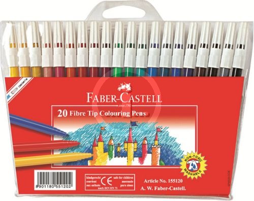 Faber-Castell 20 Fibre Tip Color Pens Sketch Pen School Office - Nejoom Stationery