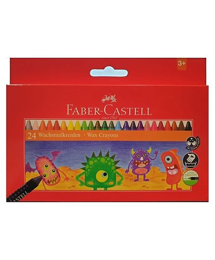 Faber-Castell 24 Color Regular Round Wax Crayons Multicolor - Nejoom Stationery