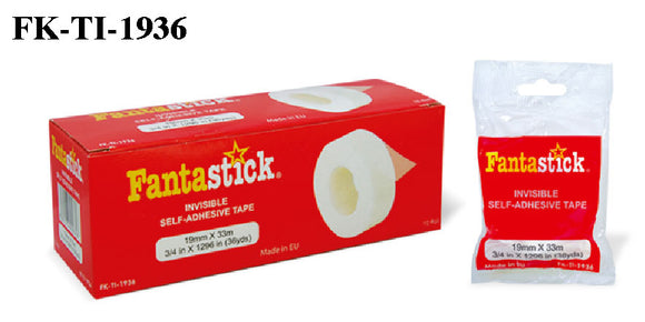 Fantastick Invisible Self-Adhesive Tape 19mmx36yds Pack 12rolls