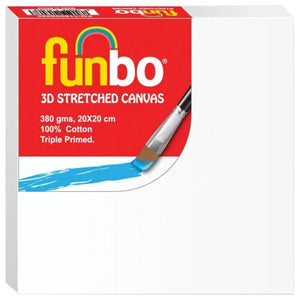 Funbo Stretched 3D canvas 380 gms 20X20 cm 2pcs