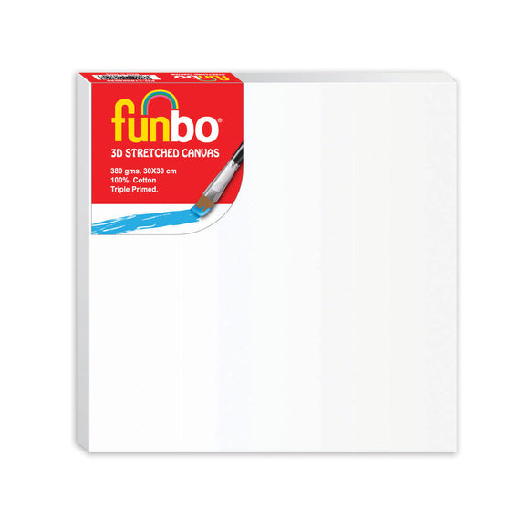 Funbo Stretched 3D canvas 380 gms 30X30 cm 2pcs