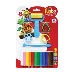 Funbo Modeling Clay 150g 12 Colours 4 Molds+1Roller