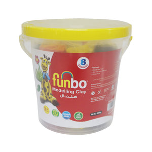 Funbo Modeling Clay  400g 8 colours in Bucket