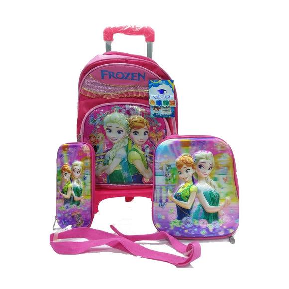 Frozen Trolly School Bag , Lunch bag and Pencil Pouch Set (15.5 inch) - Nejoom Stationery