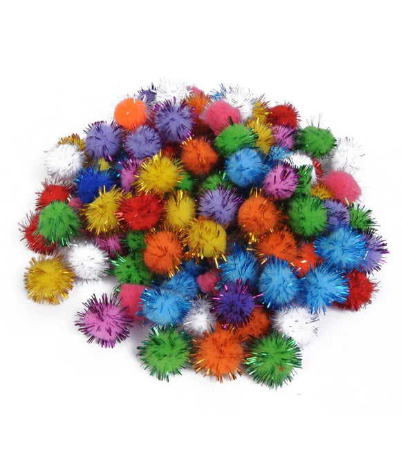 Glitter Pom Pom Ball 10mm - Multicolour - Nejoom Stationery