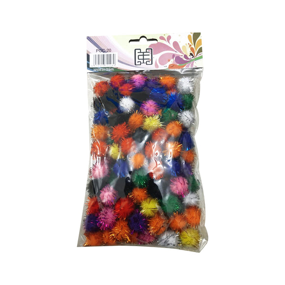 Glitter Pom Pom Ball 20mm - Multicolour - Nejoom Stationery