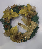 PARTY TIME -  Merry Christmas Signs Wreaths Handmade Garlands with Green, Gold 40CM