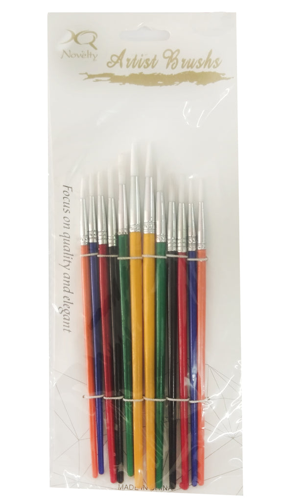Artist Paint Brushes - 12 Pcs Long Handle Watercolor Acrylic and Oil Painting