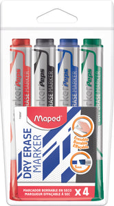 Maped Whiteboard Marker Chisel Pack 4pcs - Nejoom Stationery