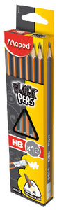 Maped Black peps HB pencil + Eraser
