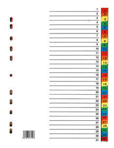 Deluxe Amt Index Divider 31 Pcs  (A4 color) - Nejoom Stationery