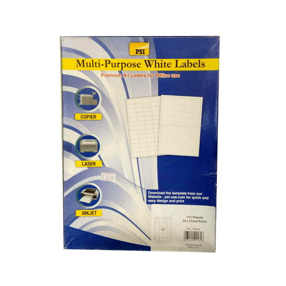 PSI Multipurpose White - 24 Labels/Sheet - Nejoom Stationery