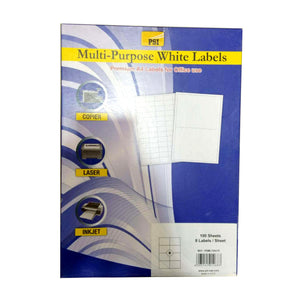 PSI Multipurpose White - 8 Labels/Sheet - Nejoom Stationery