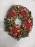 PARTY TIME -  Merry Christmas Signs Wreaths Handmade Garlands with Green, Red 40CM