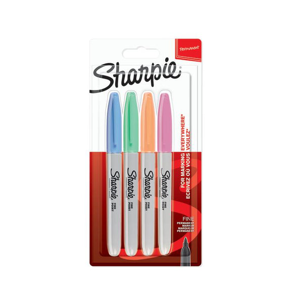 Sharpie Permanent Markers Fine Point Pastel Colours 4 pcs - Nejoom Stationery