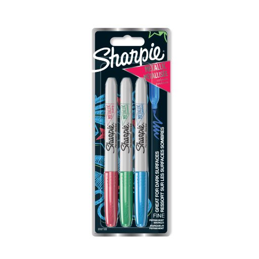 Sharpie Permanent Markers Metalic Fine point 3 colours