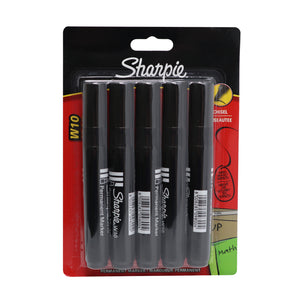 Sharpie Permanent Markers Chisel Tip Black W10  5pcs