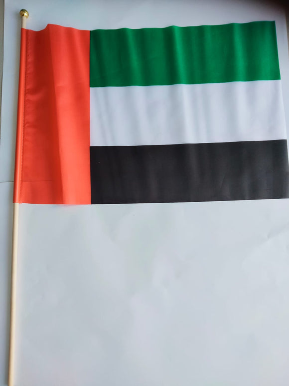 UAE National Hand Flag A3 Set of 12-Wooden Handle
